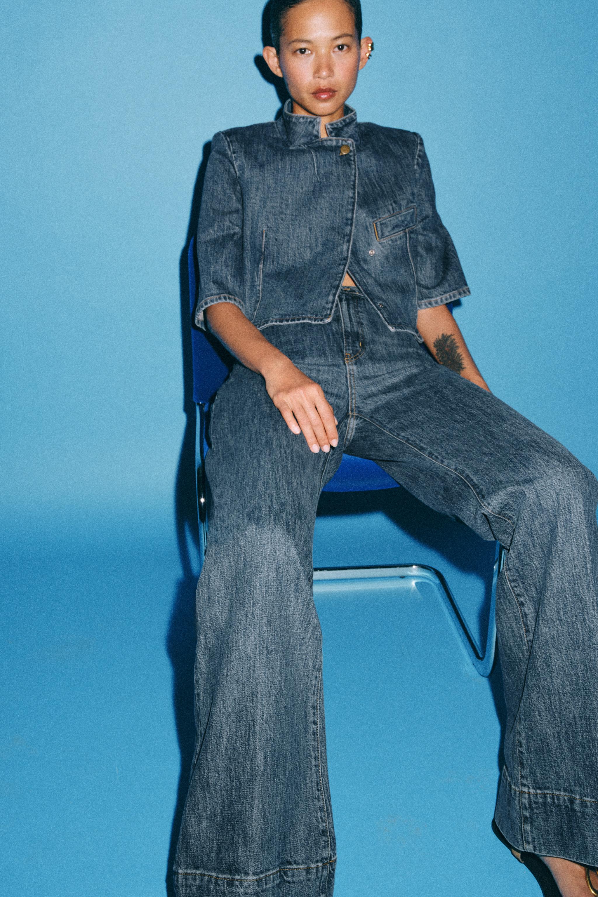 ZW COLLECTION CROPPED DENIM BLAZER